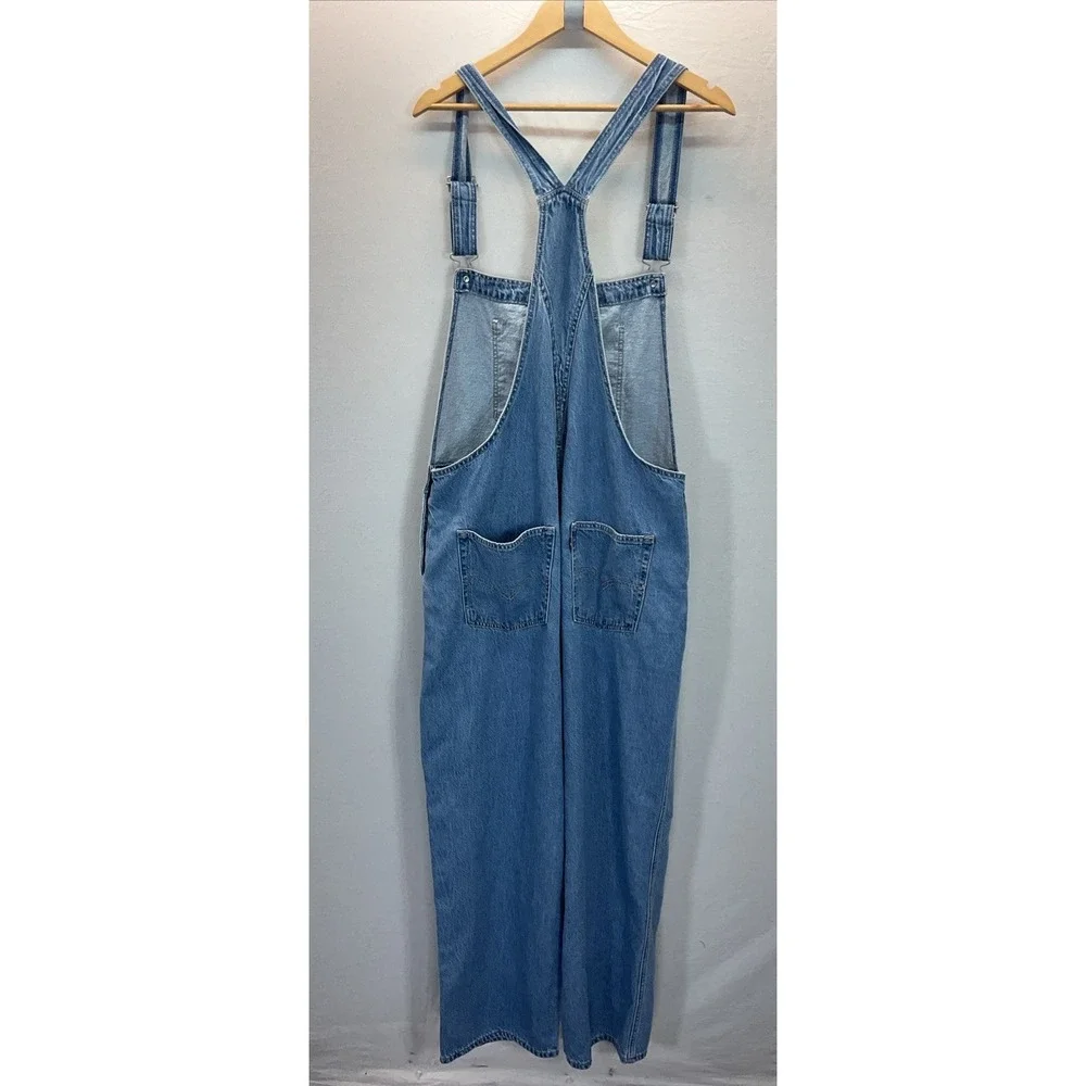 Levis Premium Overalls Mens XL Blue Denim Bib Straight Leg Workwear 